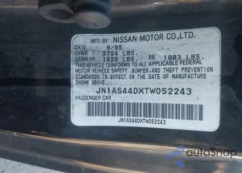 1996 Nissan 240Sx Se из США, поврежденный, VIN JN1AS44DXTW052243